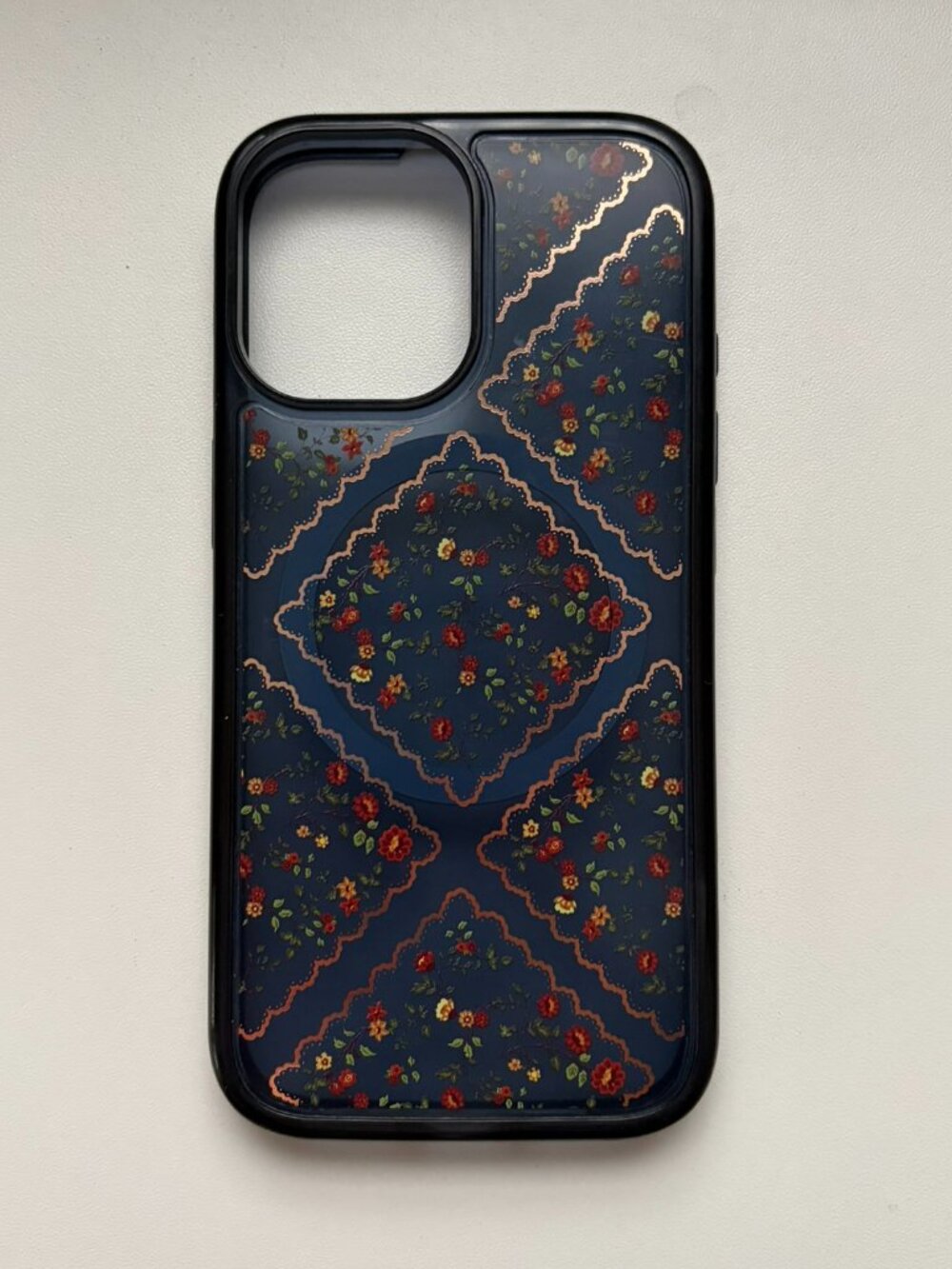 OtterBox iPhone 17 Symmetry Series Clear Case - Floral Romance Blue